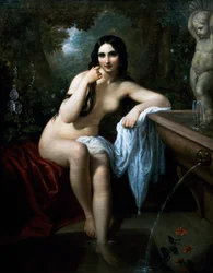 Nymphe beim Bad, Gemälde von Natale Schiavoni (1777-1858), Öl auf Leinwand, 153,5x120 cm, Italien