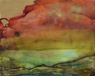 Goldgrüner Abstrakter Horizont