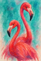 Tropische rosa Flamingos