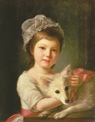 Junges Mädchen mit einem Hund, 1776