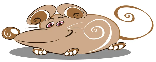 Lockige braune Maus - Cartoon