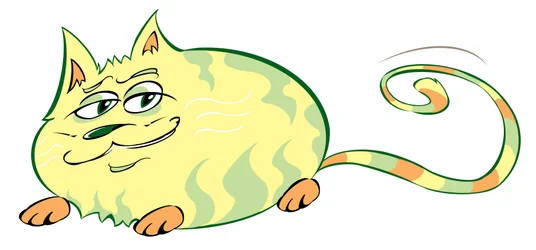Kurvige Katze - Karikatur