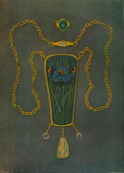 Ein Halsband aus Gold, Emaille und Edelsteinen, um 1901