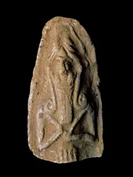 Sumerische Zivilisation: Figur eines Kriegsgottes. Terrakotta-Skulptur. Dim. 9 cm. Neo-Sumerische Periode (zwischen 2093 und 2004 v. Chr.) Aus der Nähe der Stätte von Ur. Bagdad, Nationales Irak-Museum