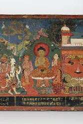 (Detail) von einem buddhistischen Manuskriptcover