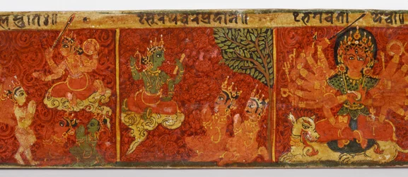 (Detail) von einem Devimahatmya-Manuskriptcover