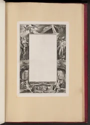 Randillustration mit Heiligen und Szenen aus dem Leben Christi