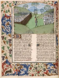Die sächsische Palisade in der Schlacht von Hastings (1066) aus 