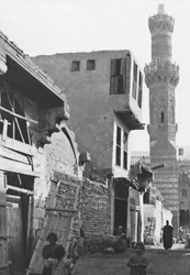 Eine Straße in Kairo, Ägypten, um 1890