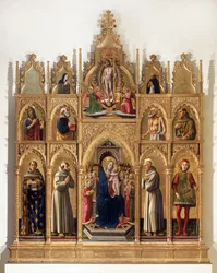Madonna auf dem Thron mit Kind, Engeln und Heiligen (Cagli Polyptychon)