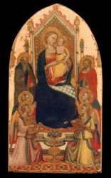 Thronende Madonna mit Engeln und Heiligen