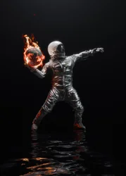Astronaut verbrennt die Erde