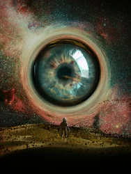 Astronaut trifft kosmisches Auge