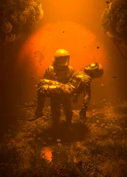 Goldener Mondastronaut