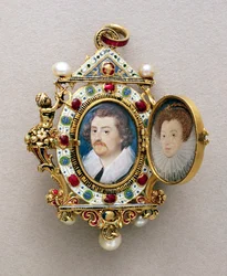 Porträts eines unbekannten Mannes und einer unbekannten Frau, ca. 1590