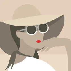 Frau mit Sonnenhut