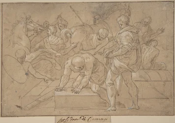 Historische Szenenkomposition Studie für Chapelle de Guise, 16. Jahrhundert