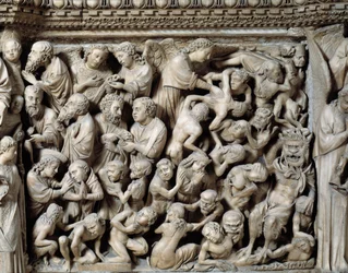 Gotische Kunst: Jüngstes Gericht, Verdammte in der Hölle (Detail)