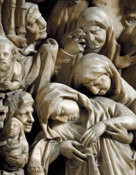 Gotische Kunst: Die Kreuzigung. Reliefdetail der Marmorkanzel von Nicola Pisano (1215/20-1278/84) (Detail) 1266-1268 - Kathedrale Notre-Dame-de-l