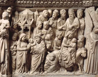 Darstellung des Tempels und Flucht nach Ägypten (Detail)