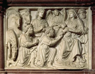 Relief mit der Darstellung der Anbetung der Heiligen Drei Könige von der Kanzel, 1260