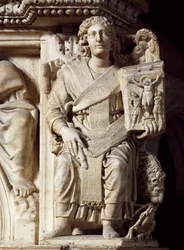 St. Johannes der Täufer, Eckstatue der Kanzel
