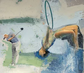 Golfer mit Taucher und Reifen, 2023