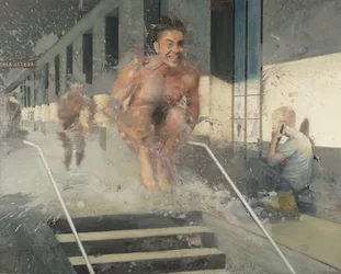 Sprung in die Station