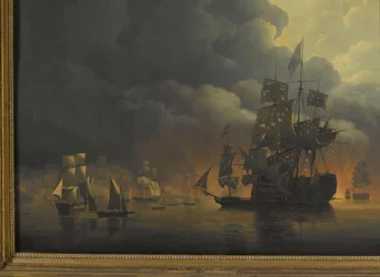 Die anglo-niederländische Flotte greift die algerischen Festungen an