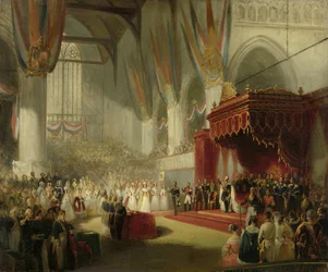 Die Krönung von König Wilhelm II. in der Nieuwe Kerk in Amsterdam am 28. November 1840