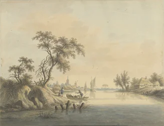 Ansicht des Dorfes Elst an der Maas