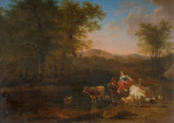 Pastorale Landschaft mit Figuren, 1683