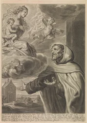 Heiliger Agabus von Jerusalem betet Maria an