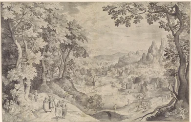 Landschaft mit Hirschjagd