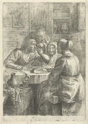 Drei alte Frauen essen an einem Tisch