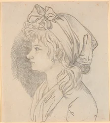 Profilporträt der zweiten Frau des Malers Juliane Marie Abildgaard, geb. Ottesen. Vorarbeit zum Porträt im Frederiksborgmuseum