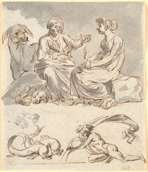Entwurf für eine Szene aus Apuleius