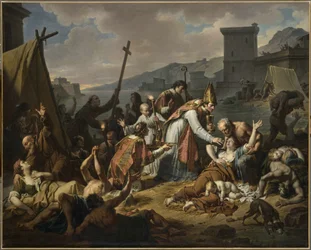 Die Hingabe von Monsignore de Belsunce während der Pest von Marseille, 1720, vor 1819