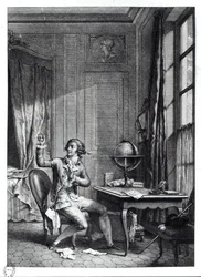 St. Preux erhält das Porträt von Julie, Illustration aus 