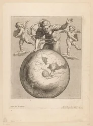 Astronomische Darstellung der Morgendämmerung mit zwei Putti
