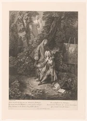 Zwei galante Männer in einer Parklandschaft