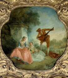 La leçon de musique Gemälde von Nicolas Lancret (1690-1743) 18. Jahrhundert