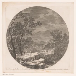 Landschaft mit Waldarbeitern