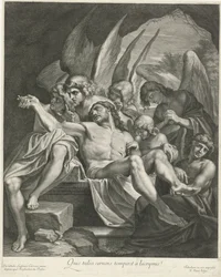 Grablegung Christi durch Engel