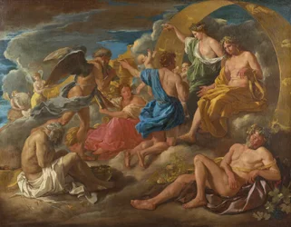 Helios und Phaëthon mit Saturn und den vier Jahreszeiten