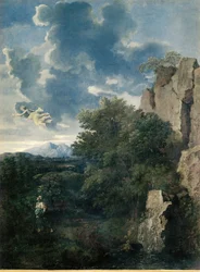 Landschaft mit Hagar und dem Engel