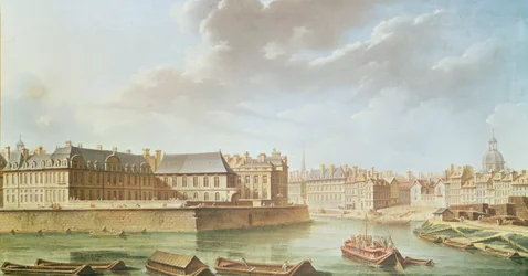 Die Île Saint-Louis und das Hotel de Bretonvilliers im Jahr 1757