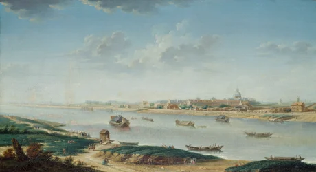 Die Salpêtrière von La Râpée aus gesehen, ca. 1752