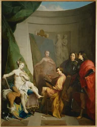 Apelles malt Campaspe, die Geliebte Alexanders des Großen, auch Indiskrete Liebe genannt