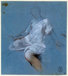 Studie der Draperie am Körper